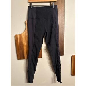 Nike black Ribbed High Rise Dri-FIT Performance Luxe Yoga Leggings Size Medium
